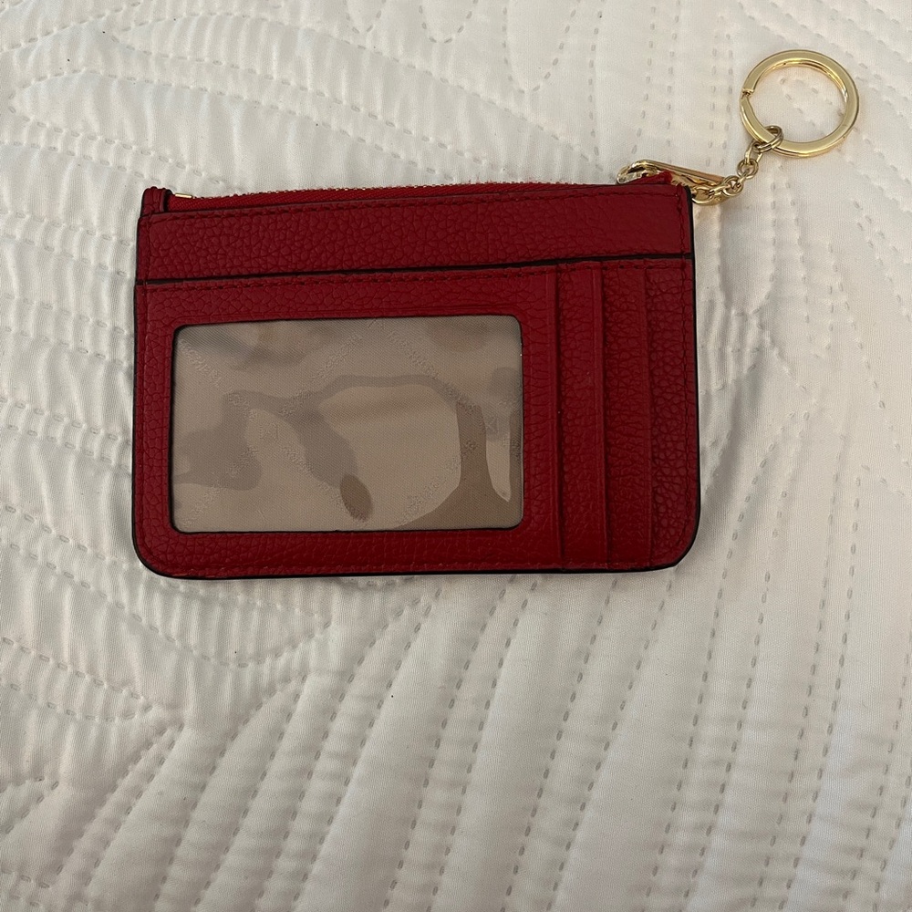 Michael Kors Red Leather Keychain Wallet - Picture 3 of 5